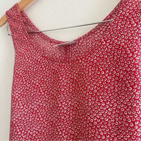 Vintage Maxi Floral Red Dress Sz M - Picture 10 of 10